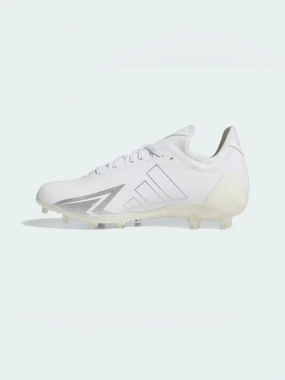 adidas White Soccer Cleats with Silver Stripes